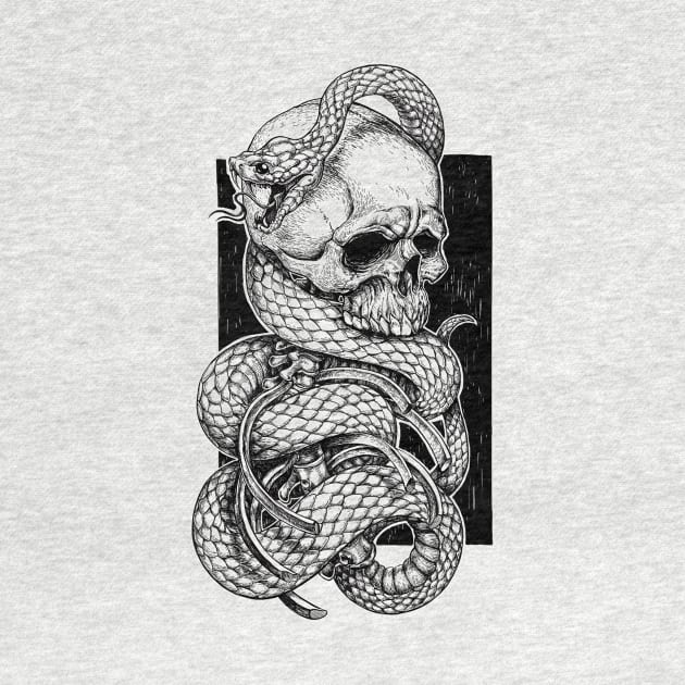 skull & snake by Flyfish